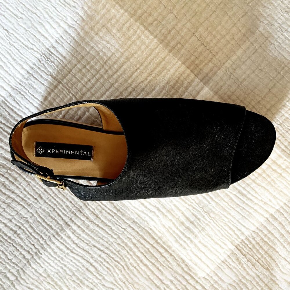 Unique XPERIMENTAL Platform Slingback Sandals in Japanese Geta style - Picture 4 of 5